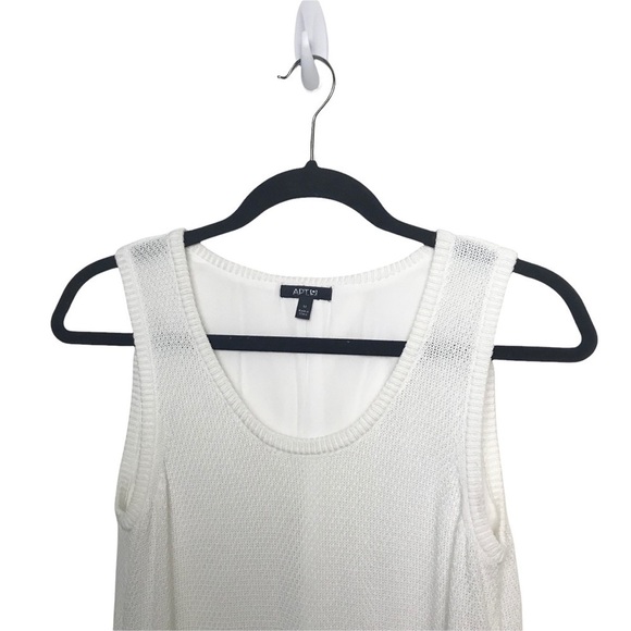 Apt 9 White Split Back Sleeveless Tank Top Blouse Medium - Picture 3 of 10